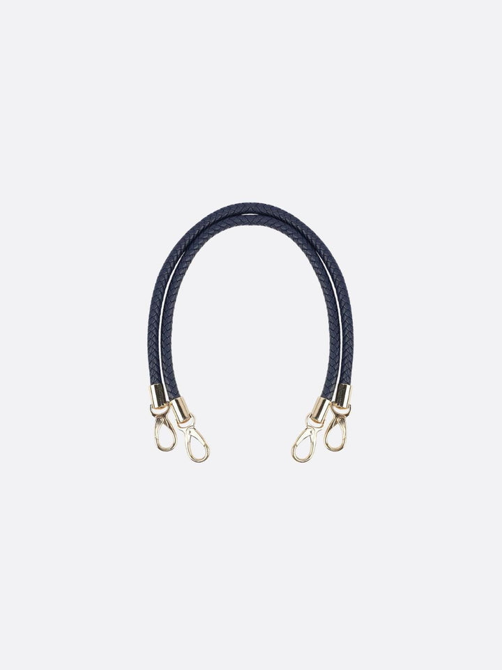 Braided leather bag handle