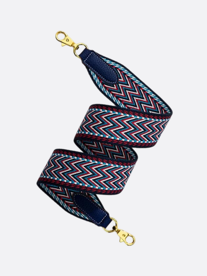 bandoulière bleu marine avec mousqueton doré