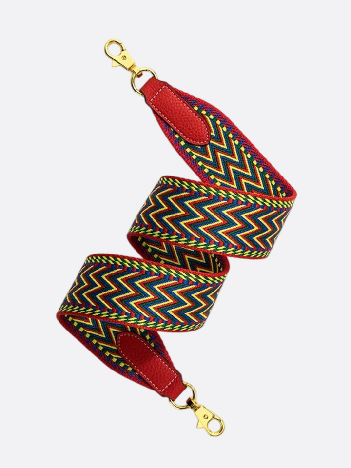 bandoulière rouge avec mousqueton doré