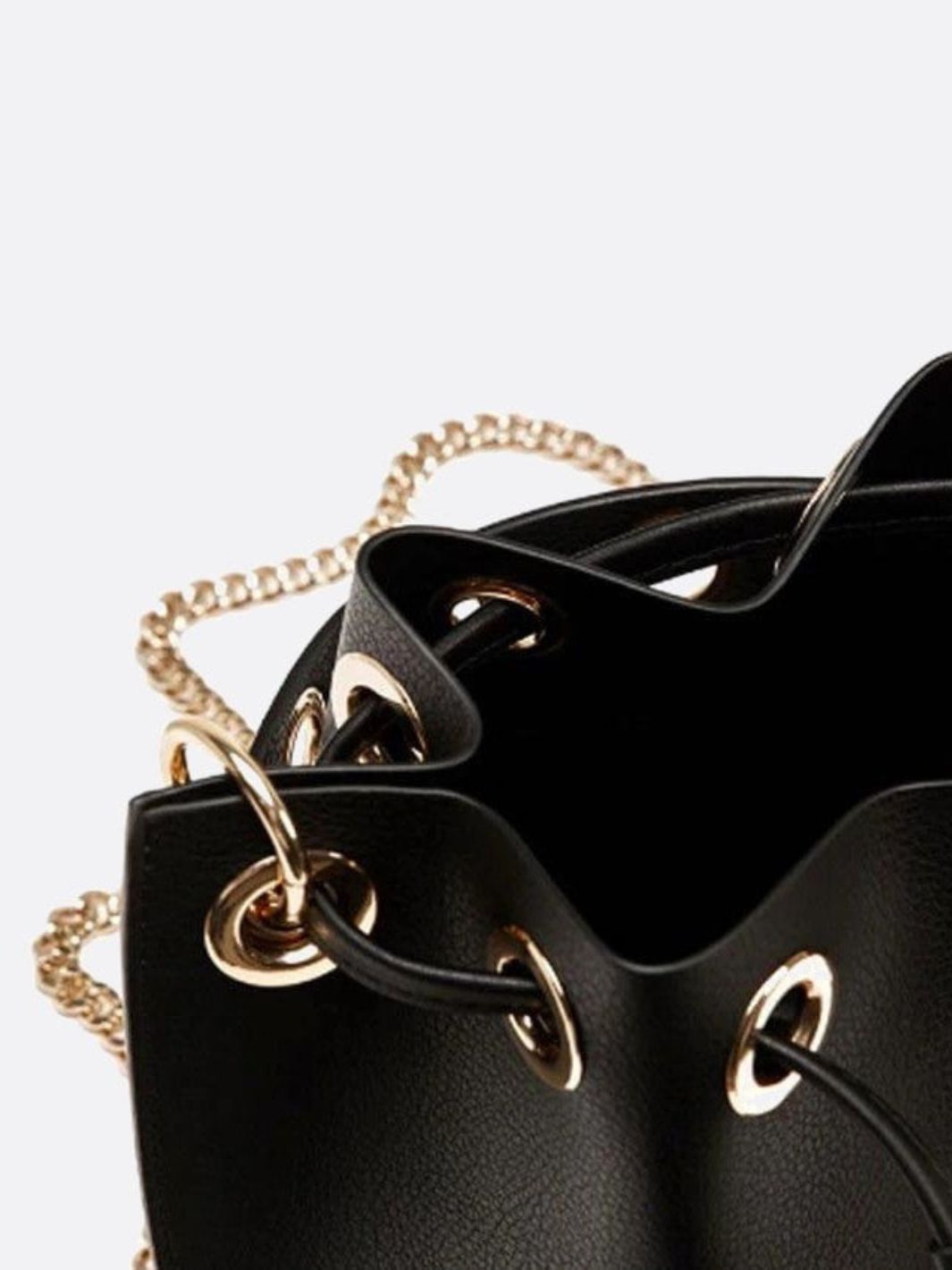 Small leather bucket bag 