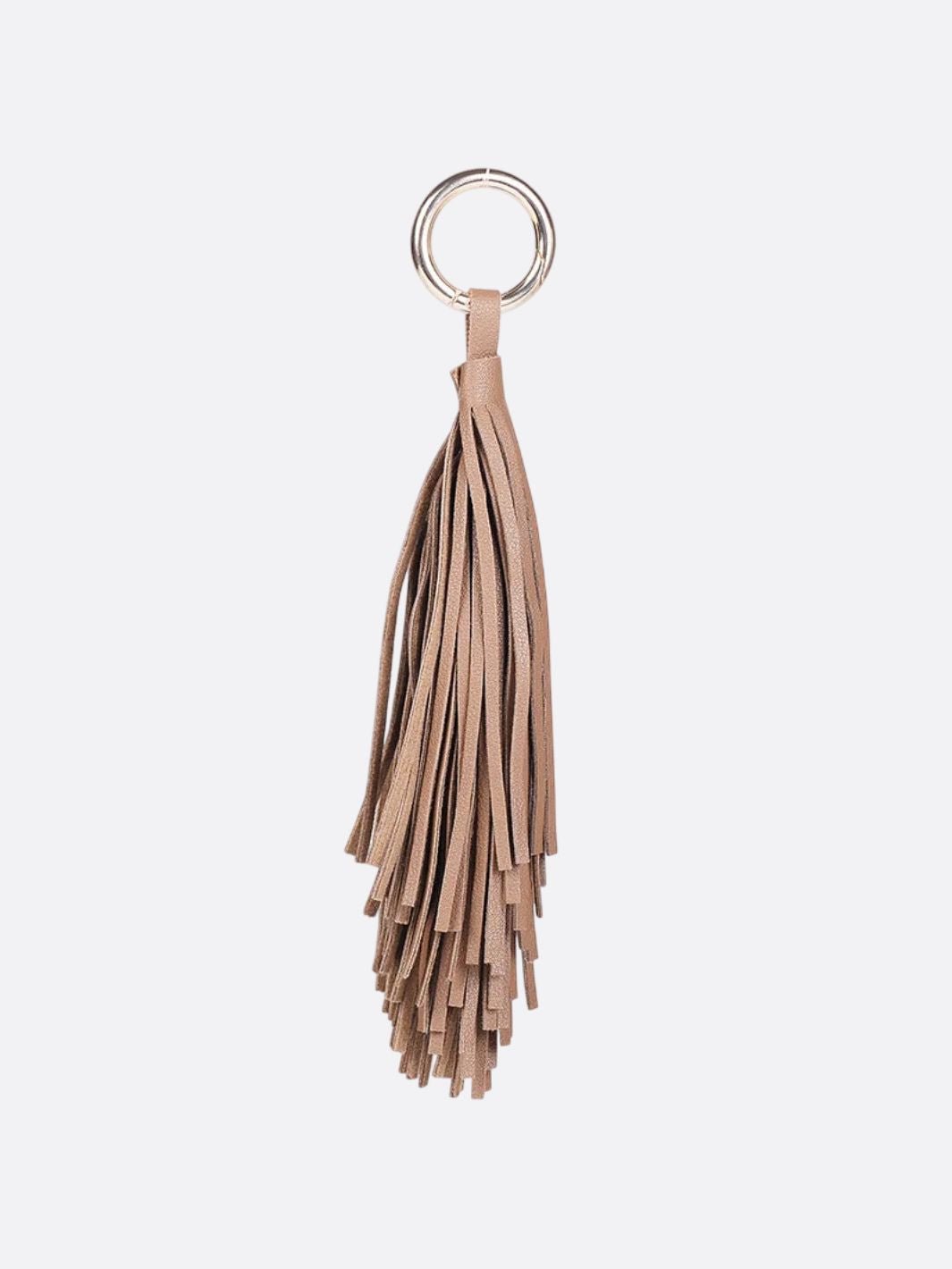 pompon cuir porte clé