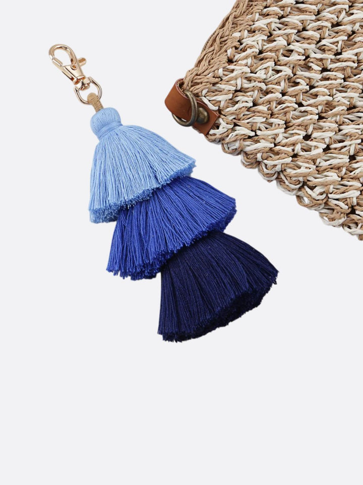 Pompon pour sac bleu