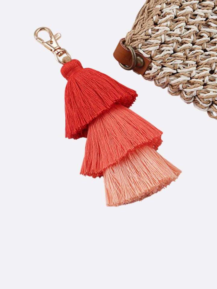 Pompon pour sac corail