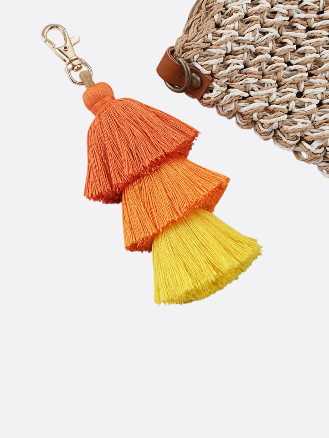 Pompon pour sac orange