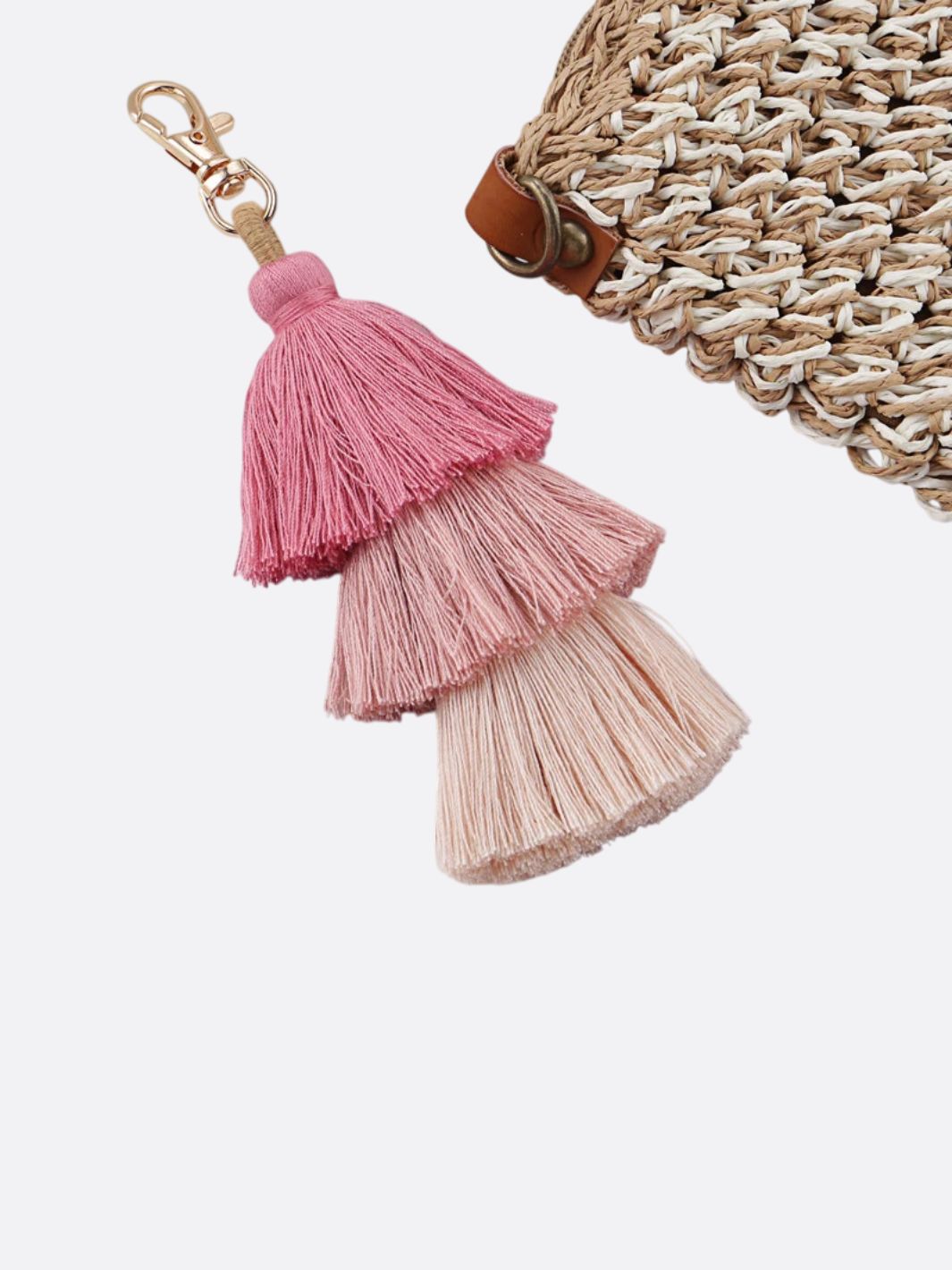 Pompon pour sac rose pâle