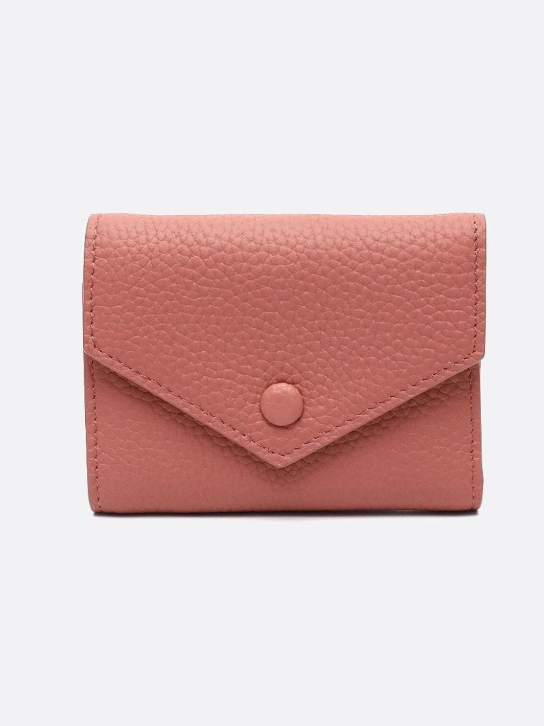 portefeuille cuir 3 volets rose thé