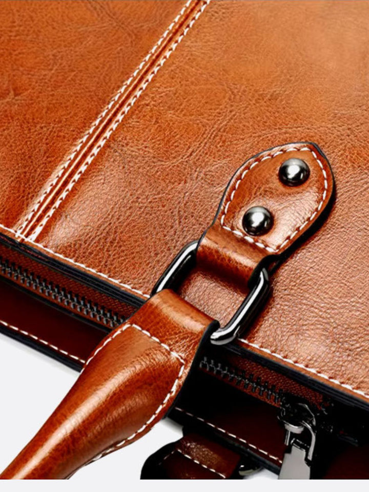 Vintage leather tote handbag