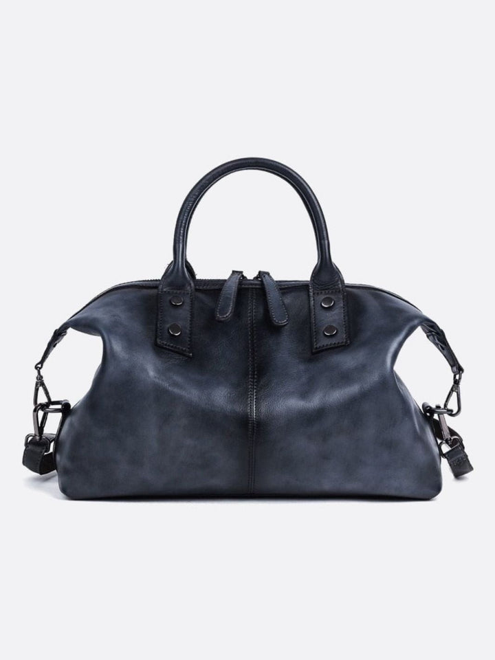 Sac à main cuir vintage bleu marine
