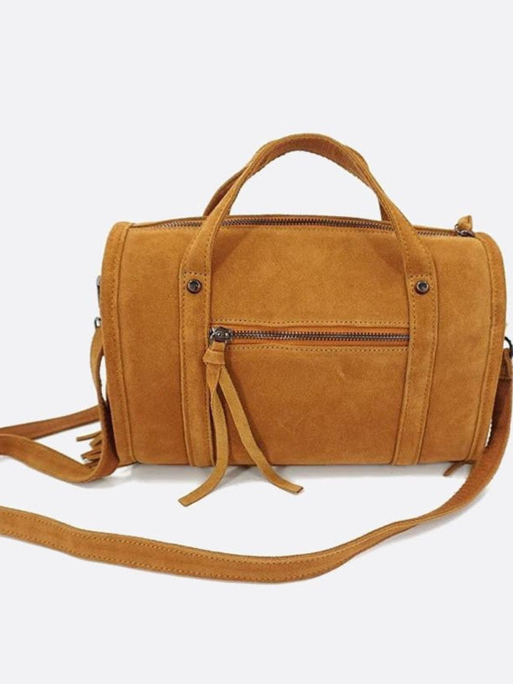 Suede handbag