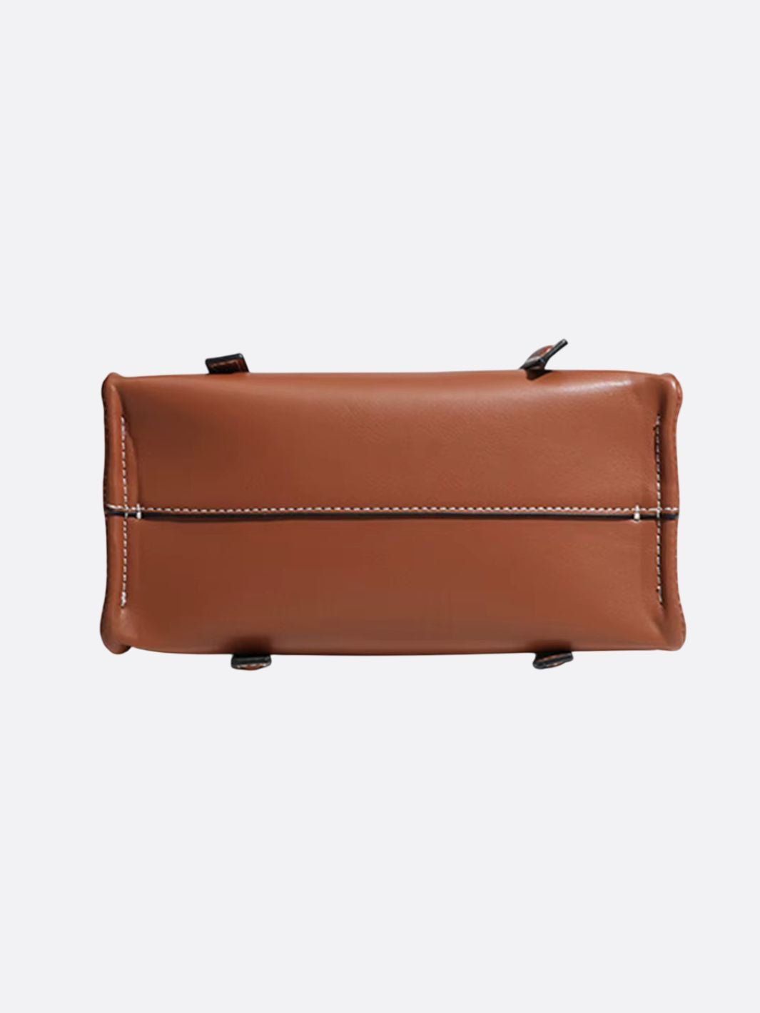 Square leather handbag