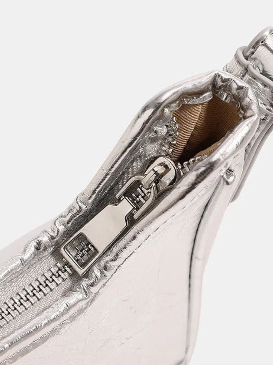 Silver baguette bag