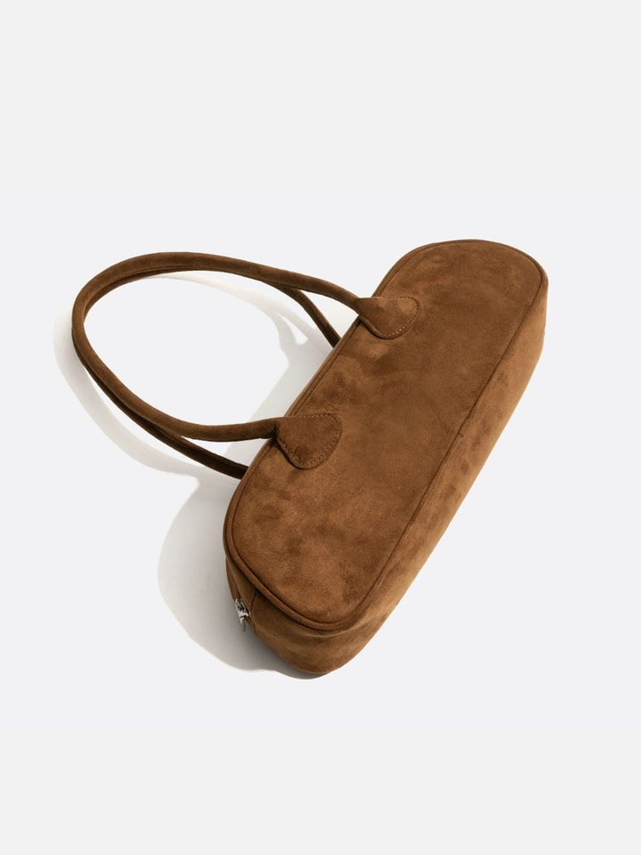 Suede baguette bag