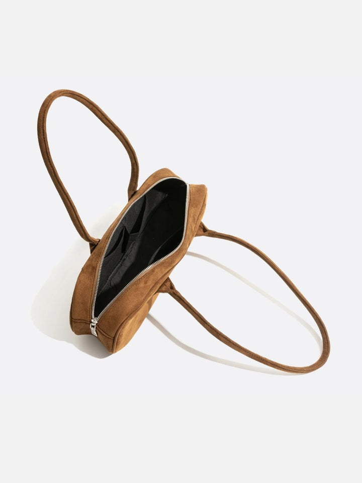 Suede baguette bag