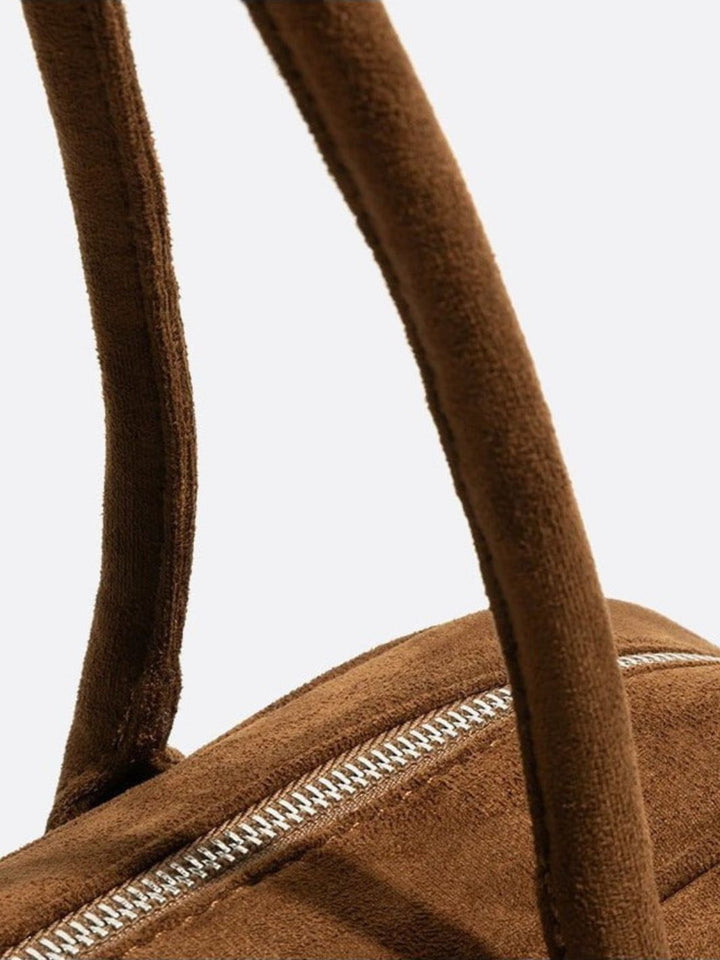 Suede baguette bag