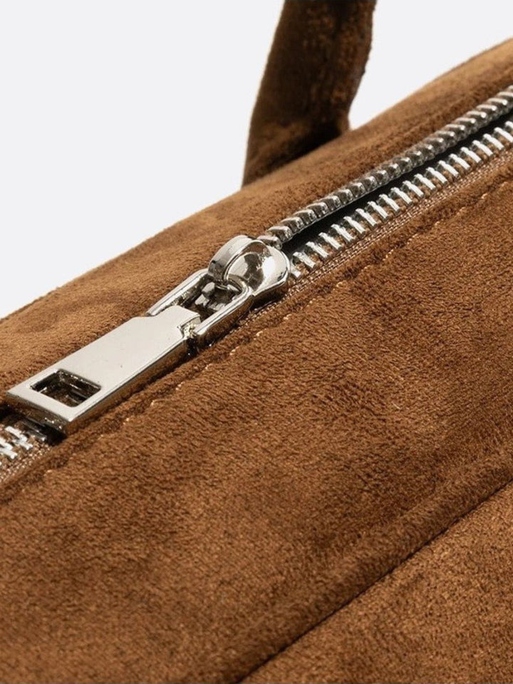 Suede baguette bag