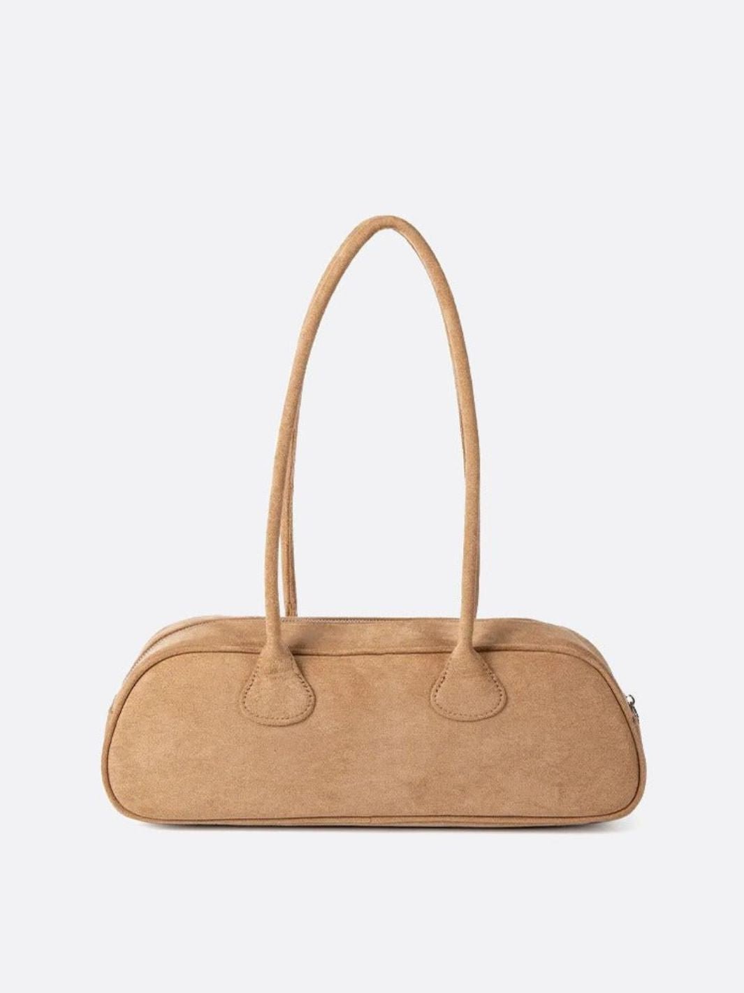 Sac baguette daim beige