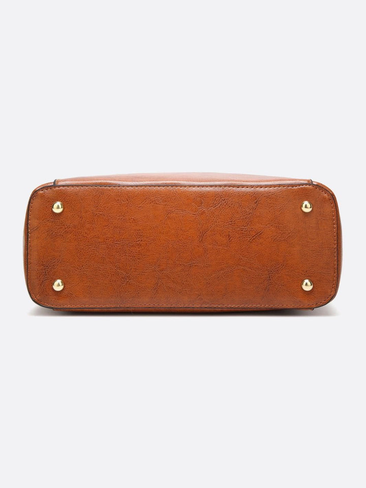 Camel leather tote bag