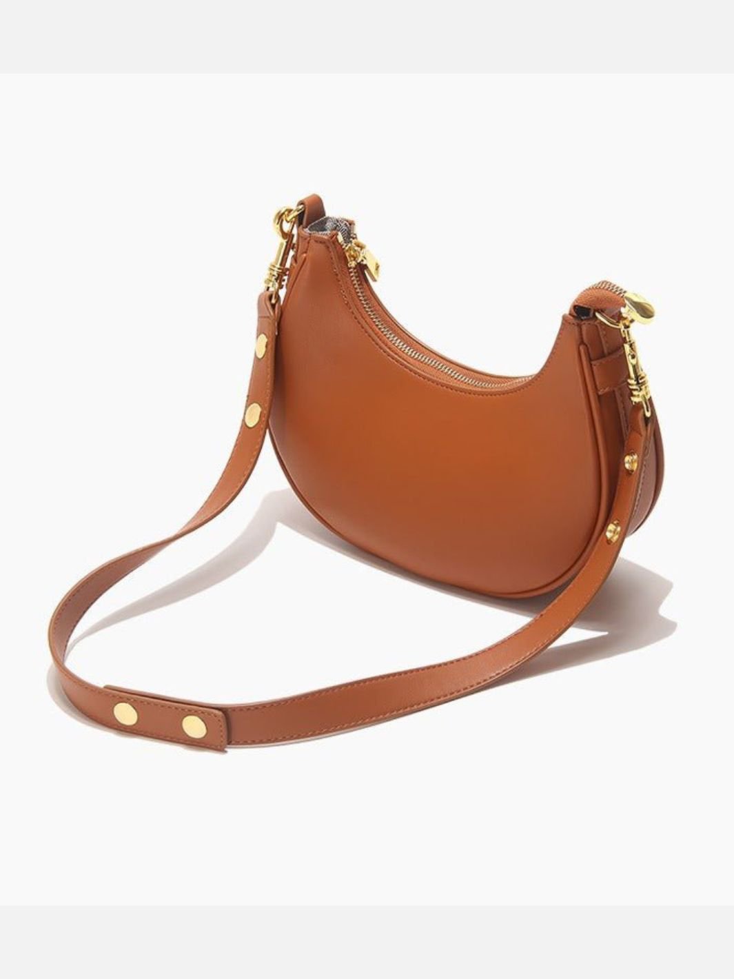 Half-moon leather shoulder bag 