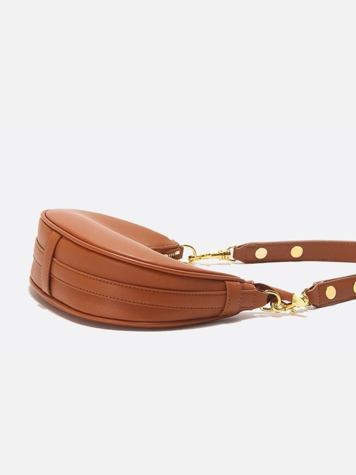 Half-moon leather shoulder bag 