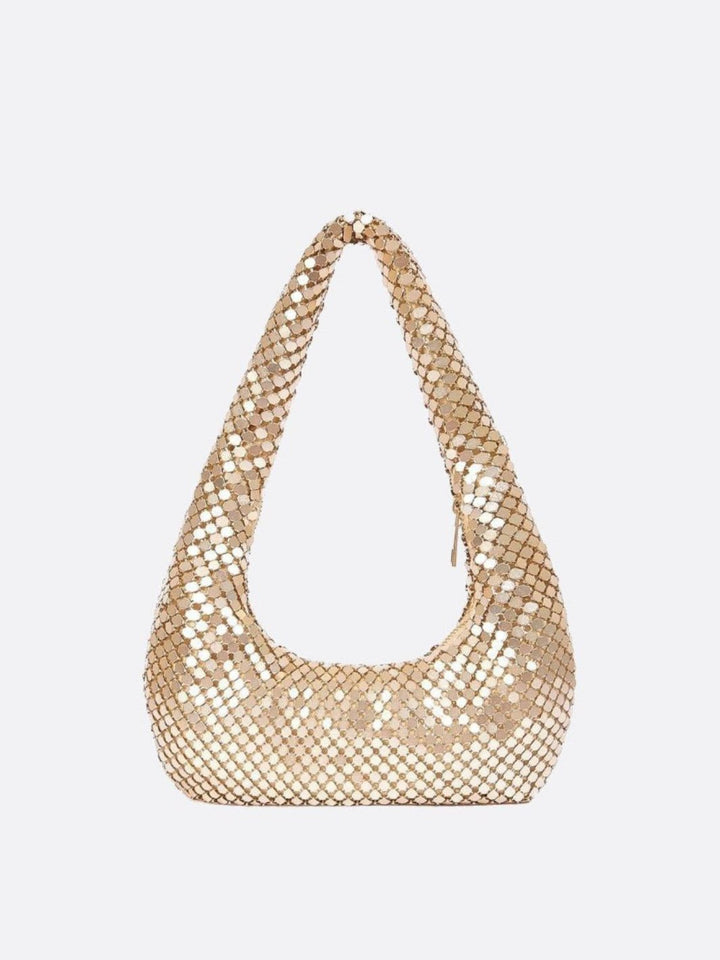 Sac épaule sequin doré