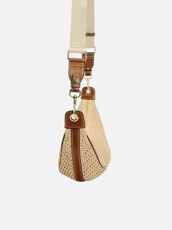 Half-moon straw bag