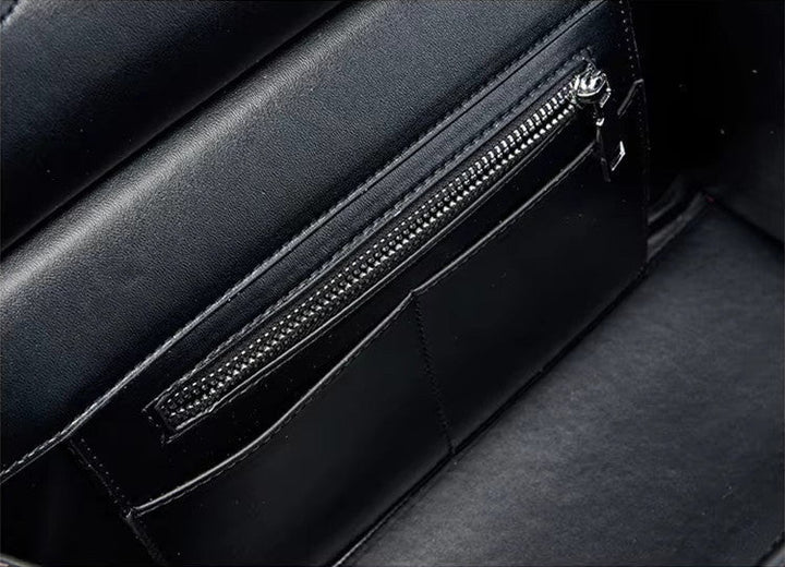 Crocodile effect leather bag