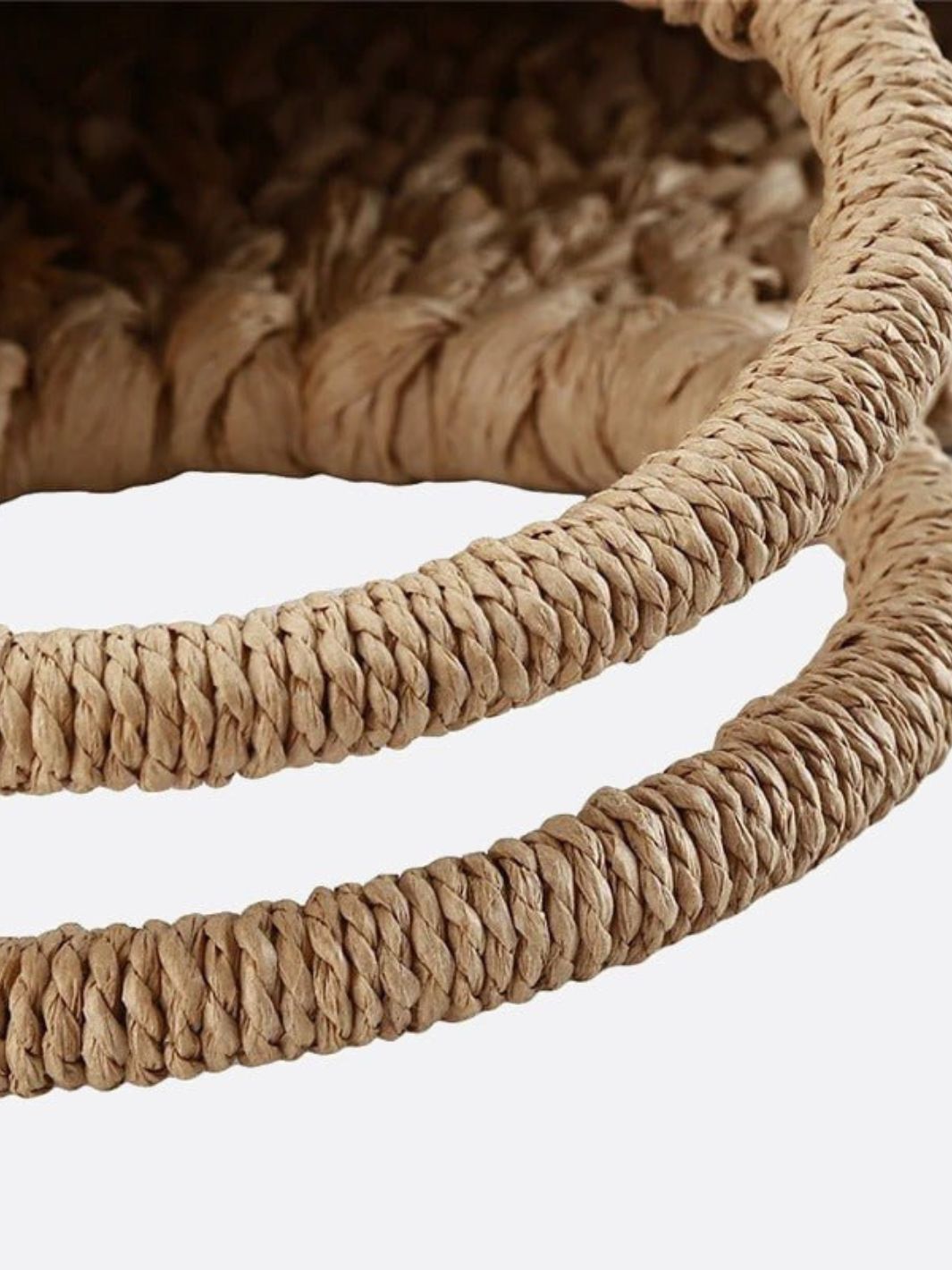 Natural wicker basket bag