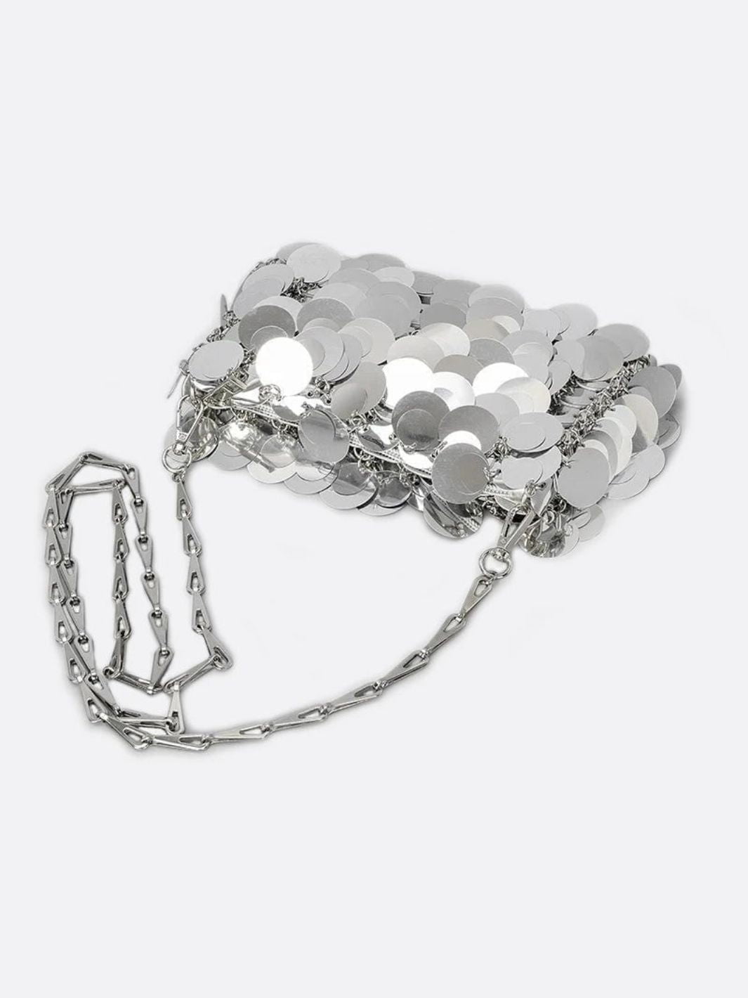 sac bandoulière sequin argent