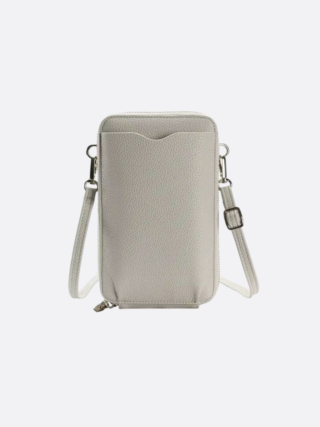 sac téléphone portefeuille gris