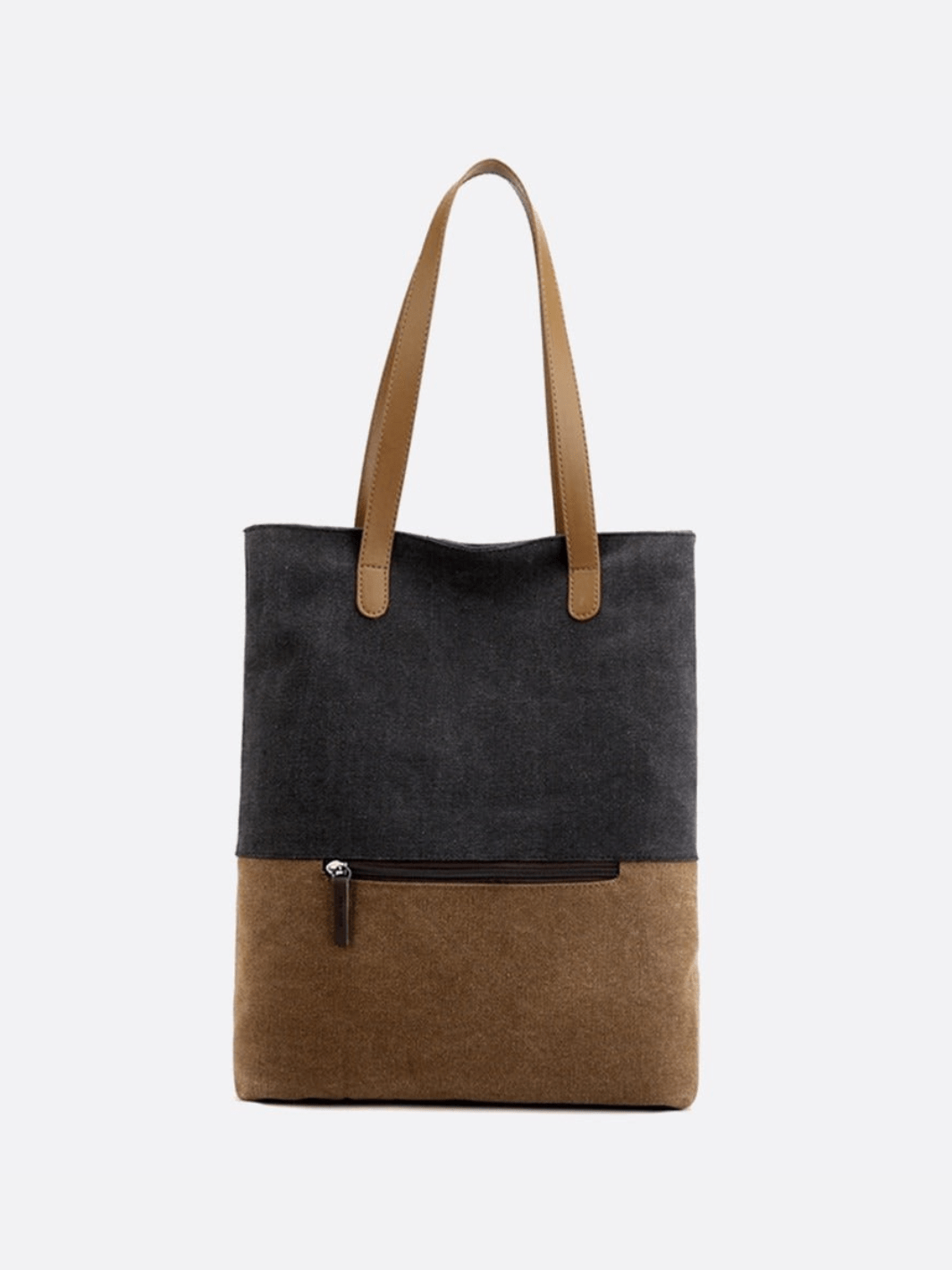 Sac toile noir porté épaule et dos