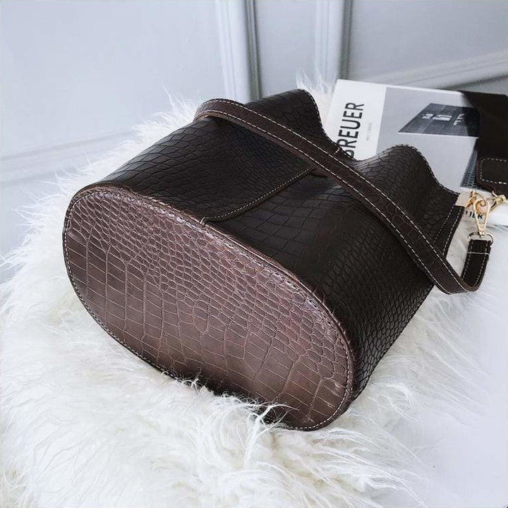 sac seau croco cuir